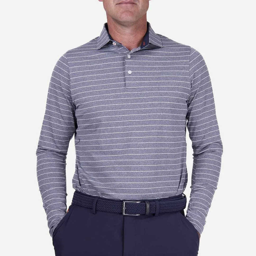 KJUS Men'S Soren Melange Stripe Polo L/S-Men Polos